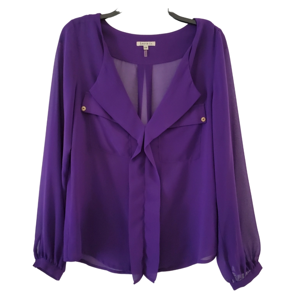 🌹Gorgeous Purple Long-sleeve Blouse